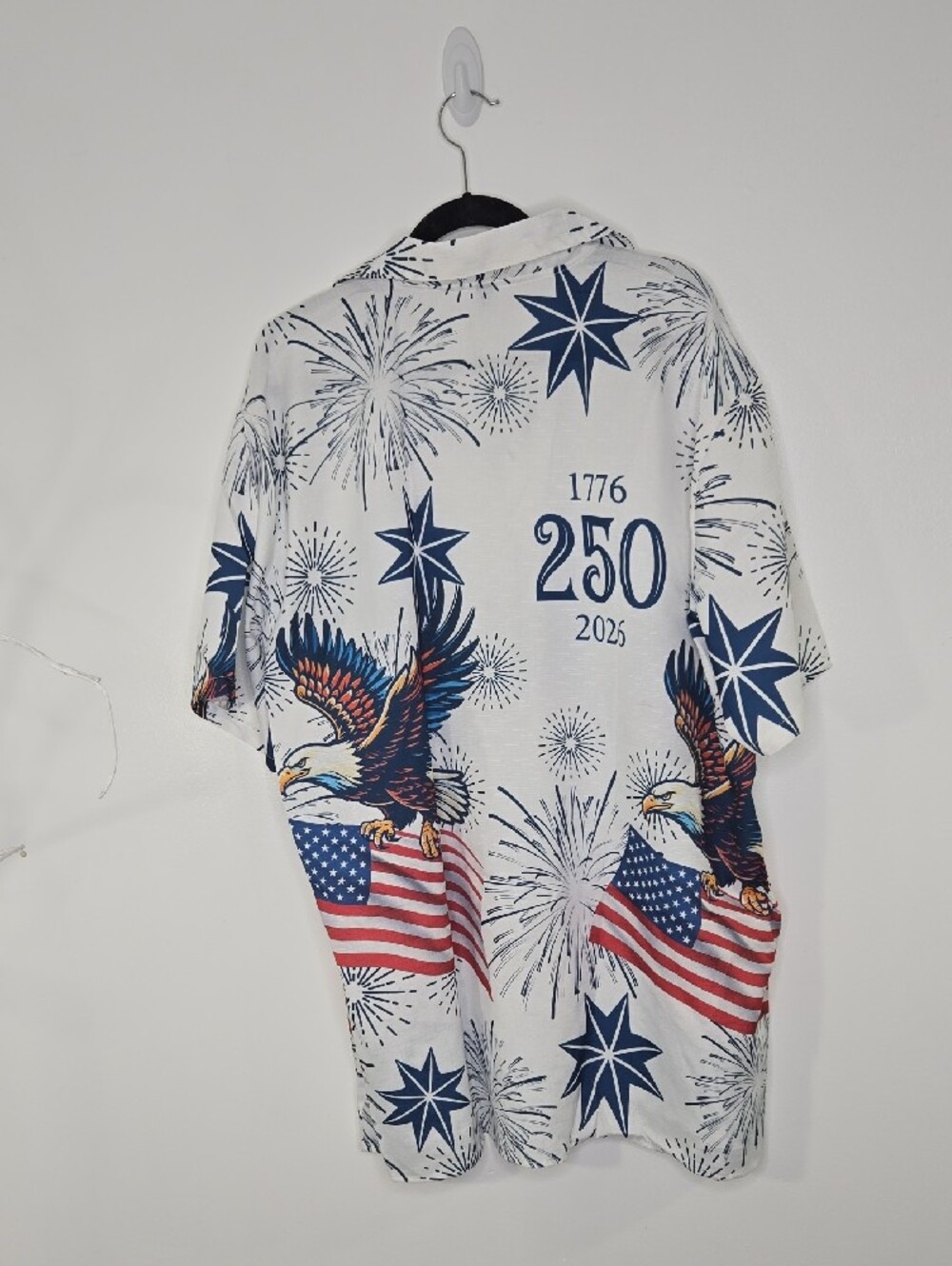 4th of July Patriotic American Eagle Hawaiian Shirt NWOT Mens Size 2XL - Picture 2 of 7